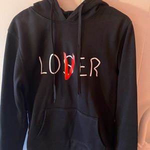 loser/lover hoodie, size M, black